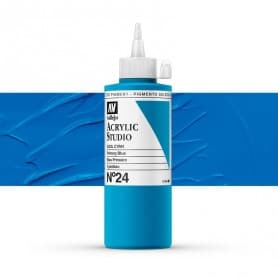 Acrílico Studio Vallejo 200 ml 024 Azul Cyan