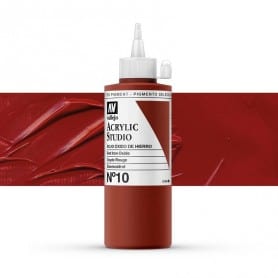 Acrílico Studio Vallejo 200 ml 010 Rojo Óxido de Hierro