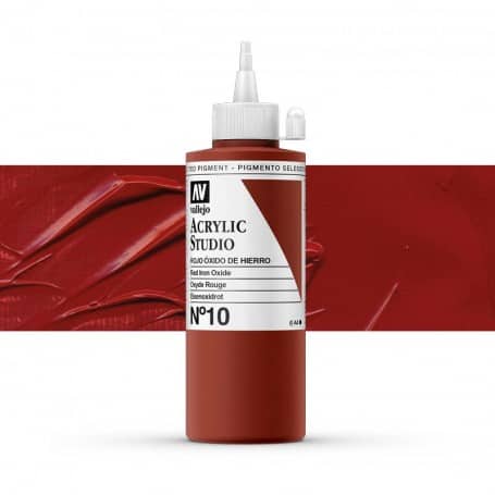 Acrílico Studio Vallejo 200 ml 010 Rojo Óxido de Hierro