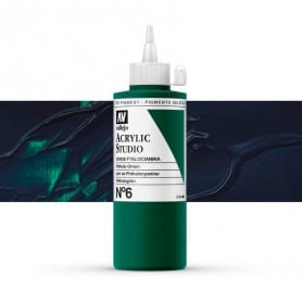 Acrílico Studio Vallejo 200 ml 006 Verde Ftalocianina