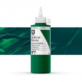 Acrílico Studio Vallejo 200 ml 007 Verde Permanente