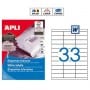 Etiquetas Apli 10559 Medidas 70 x 25,4 mm