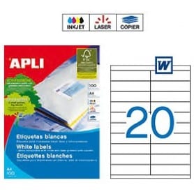 Etiquetas Apli 1299 Medidas 105 x 29 mm