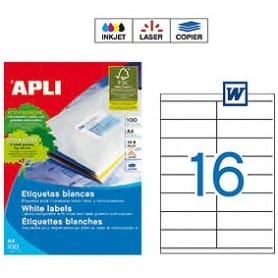 Etiquetas Apli 1275 Medidas 105 x 40 mm