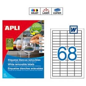 Etiquetas Apli 3053 Removibles 48,5 x 16,9 mm