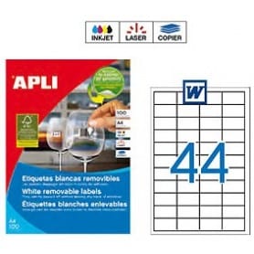 Etiquetas Apli 3054 Removibles 48,5 x 25,4 mm