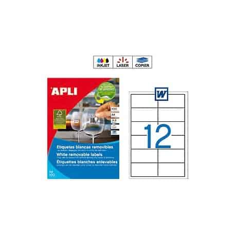 Etiquetas Apli 3057 Removibles 97 x 42,4 mm