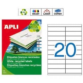 Etiquetas Apli 12063 Recicladas 105 x 29 mm