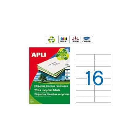 Etiquetas Apli 12064 Recicladas 105 x 35 mm