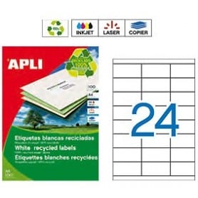 Etiquetas Apli 12060 Recicladas 70 x 35 mm