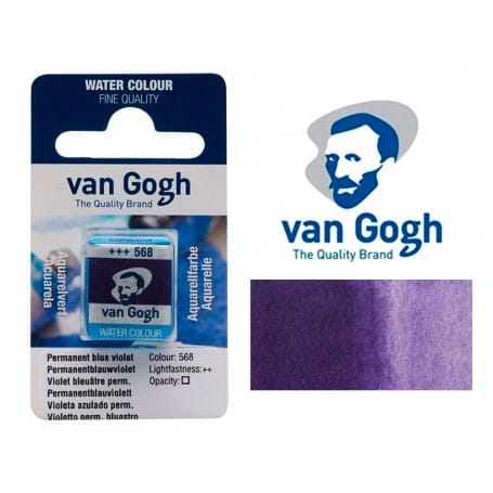 VIOLETA AZUL PERMANENTE 568 PASTILLA ACUARELA VAN GOGH