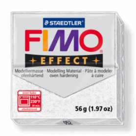 Fimo effect 56g Blanco purpurina Nº052