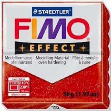 Fimo effect 56g Rojo purpurina Nº202