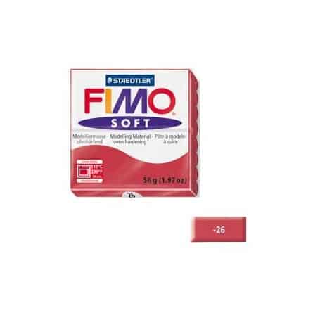 Fimo soft 56g Rojo Cereza Nº26