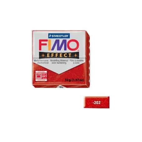 Fimo effect 56g Rojo purpurina Nº202