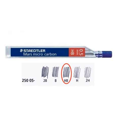 Tubo 12 Minas Staedtler Mars Micro 0,5 mm HB