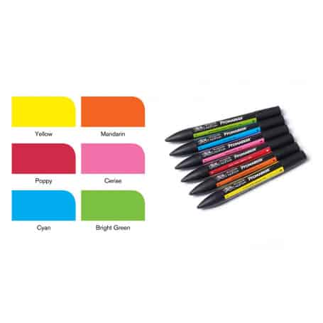 Set 6 Promarker Tonos Vibrantes, Winsor&Newton