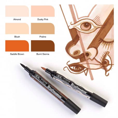 Set 6 Brushmarker Tonos Piel Winsor & Newton