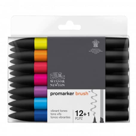 Set 12+1 Brushmarker Tonos Vibrantes Winsor & Newton