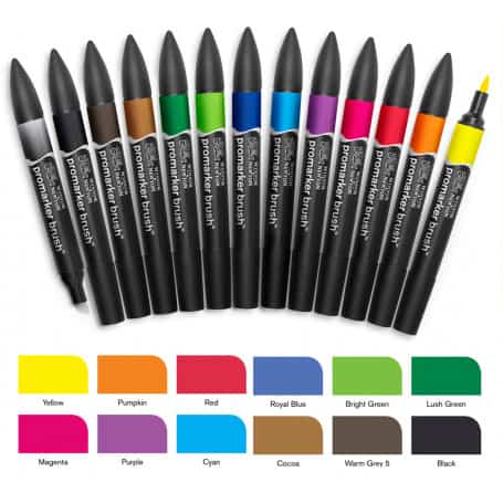 Set 12+1 Brushmarker Tonos Vibrantes Winsor & Newton