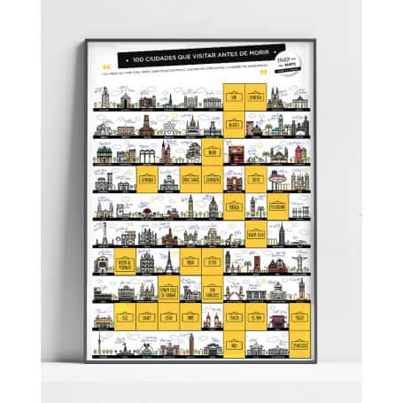 Lámina Rascable 100 Ciudades que Visitar