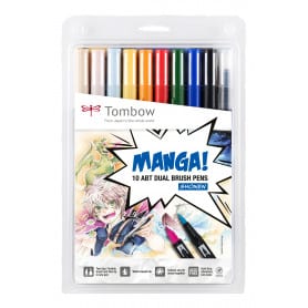 Dual Brush Manga Shonen Set 10 Rotuladores Tombow