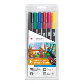 Dual Brush Rotuladores Pack 6 Colores Básicos Tombow