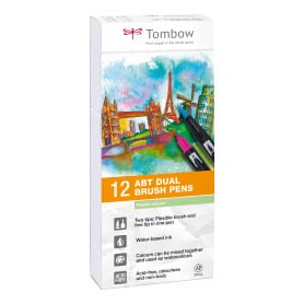 Dual Brush Rotuladores Pack 12 Colores Pastel Tombow