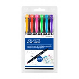 Pack 6 Rotuladores Fluorescentes Doble Mono Edge Tombow