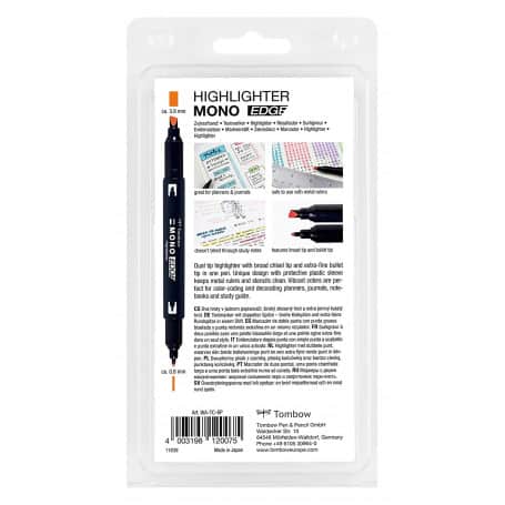 Pack 6 Rotuladores Fluorescentes Doble Mono Edge Tombow