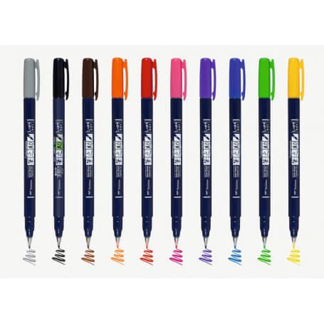 Rotulador Set 10 Colores Fudenosuke Tombow