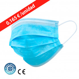 Mascarilla Quirúrgica Azul 2R Davir 50 uds