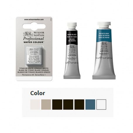 Acuarela Professional Blancos, Grises y Negros Winsor & Newton