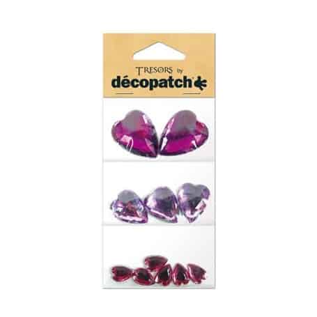 Tresors Corazones Violetas Décopatch