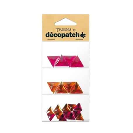 Tresors Triángulos rosa/naranja Décopatch