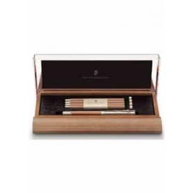 Estuche madera marrón lápices selectos bolsillo Graf Von Faber-Castell