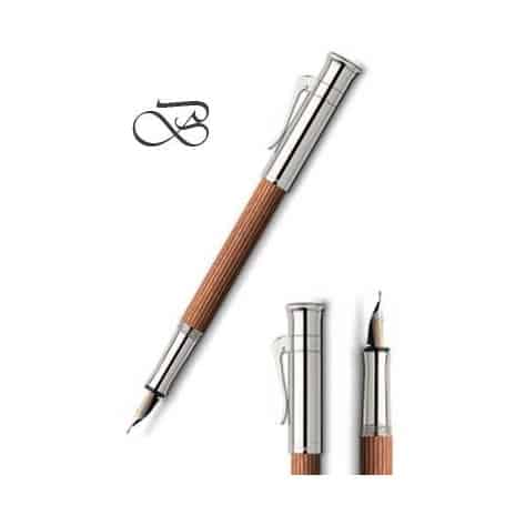 Estilográfica Graf Von Faber-Castell pernambuco Trazo B Acabado en platino