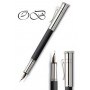 Estilográfica Graf Von Faber-Castell madera ébano Trazo OB Acabado en platino