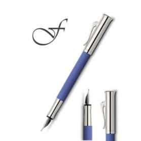 Estilográfica Graf Von Faber-Castell Guilloche Azul indigo trazo F