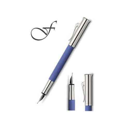 Estilográfica Graf Von Faber-Castell Guilloche Azul indigo trazo F