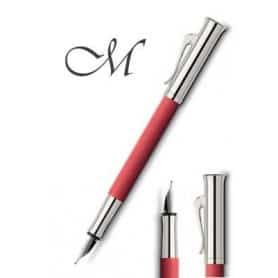 Estilográfica Graf Von Faber-Castell Guilloche Rojo coral trazo M