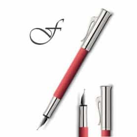 Estilográfica Graf Von Faber-Castell Guilloche Rojo coral trazo F