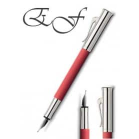 Estilográfica Graf Von Faber-Castell Guilloche Rojo coral trazo EF