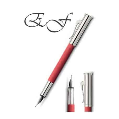 Estilográfica Graf Von Faber-Castell Guilloche Rojo coral trazo EF