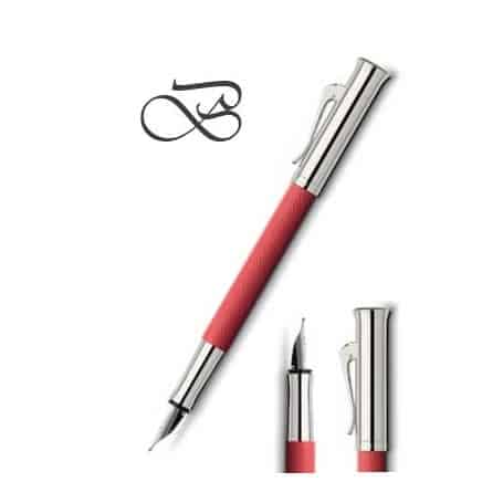 Estilográfica Graf Von Faber-Castell Guilloche Rojo coral trazo B