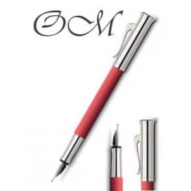 Estilográfica Graf Von Faber-Castell Guilloche Rojo coral OM