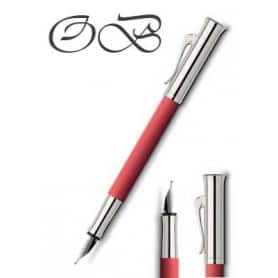 Estilográfica Graf Von Faber-Castell Guilloche Rojo coral trazo OB