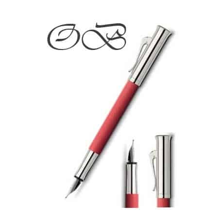 Estilográfica Graf Von Faber-Castell Guilloche Rojo coral trazo OB